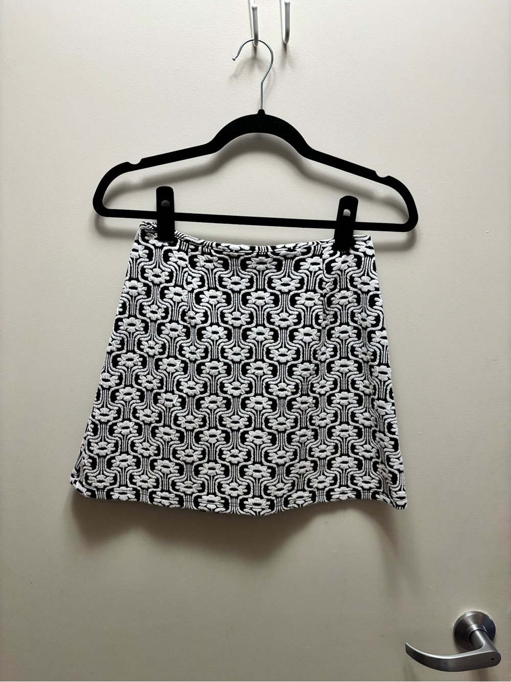 Altar'd State Black and White Geometric Mini Skirt